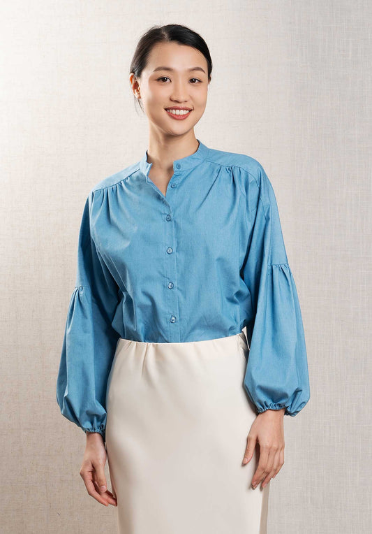 Blouse Odile Coton Light-Blue