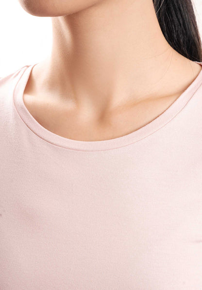 Majestic | Fitted Long-Sleeve Tee in Cotton Cashmere Ballerine