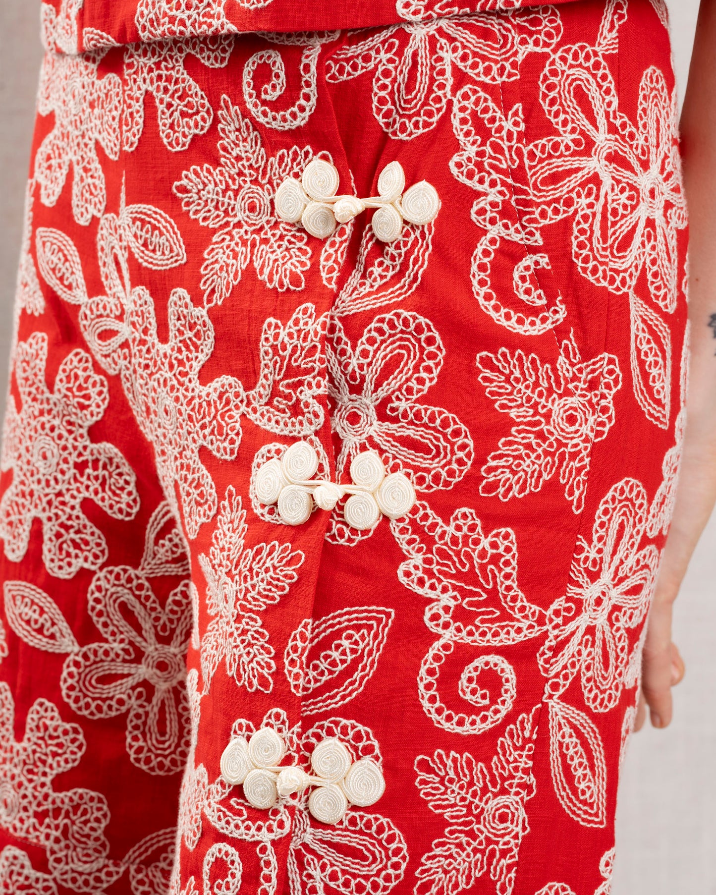 Maria de la Orden | Silene Red-Flowers High-Waisted Shorts