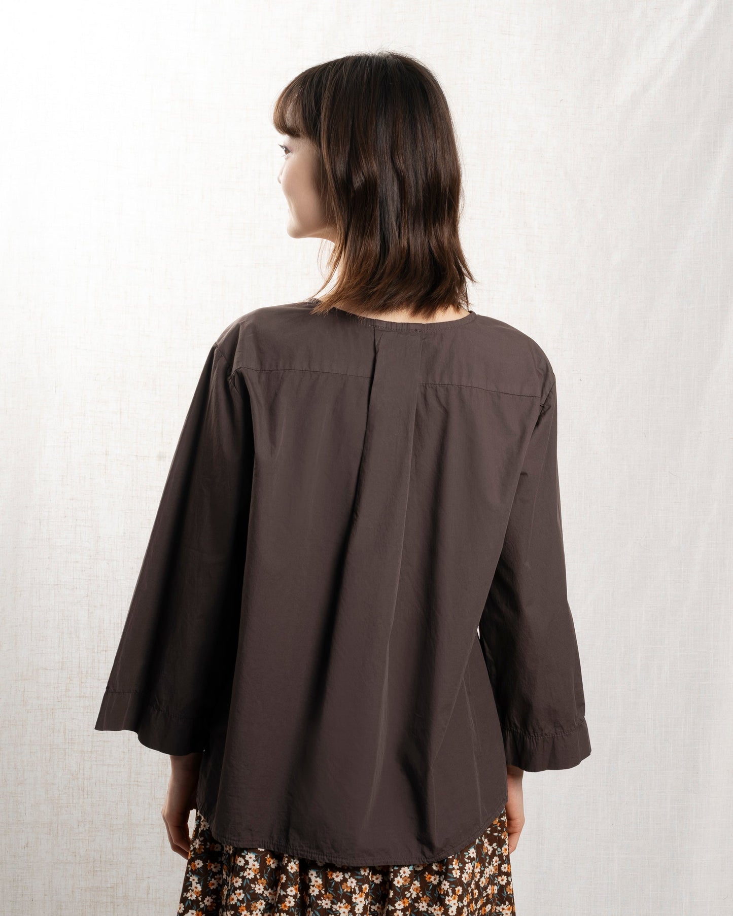 LUCIE NICOLE | Sculpted Drape Blouse - Choco