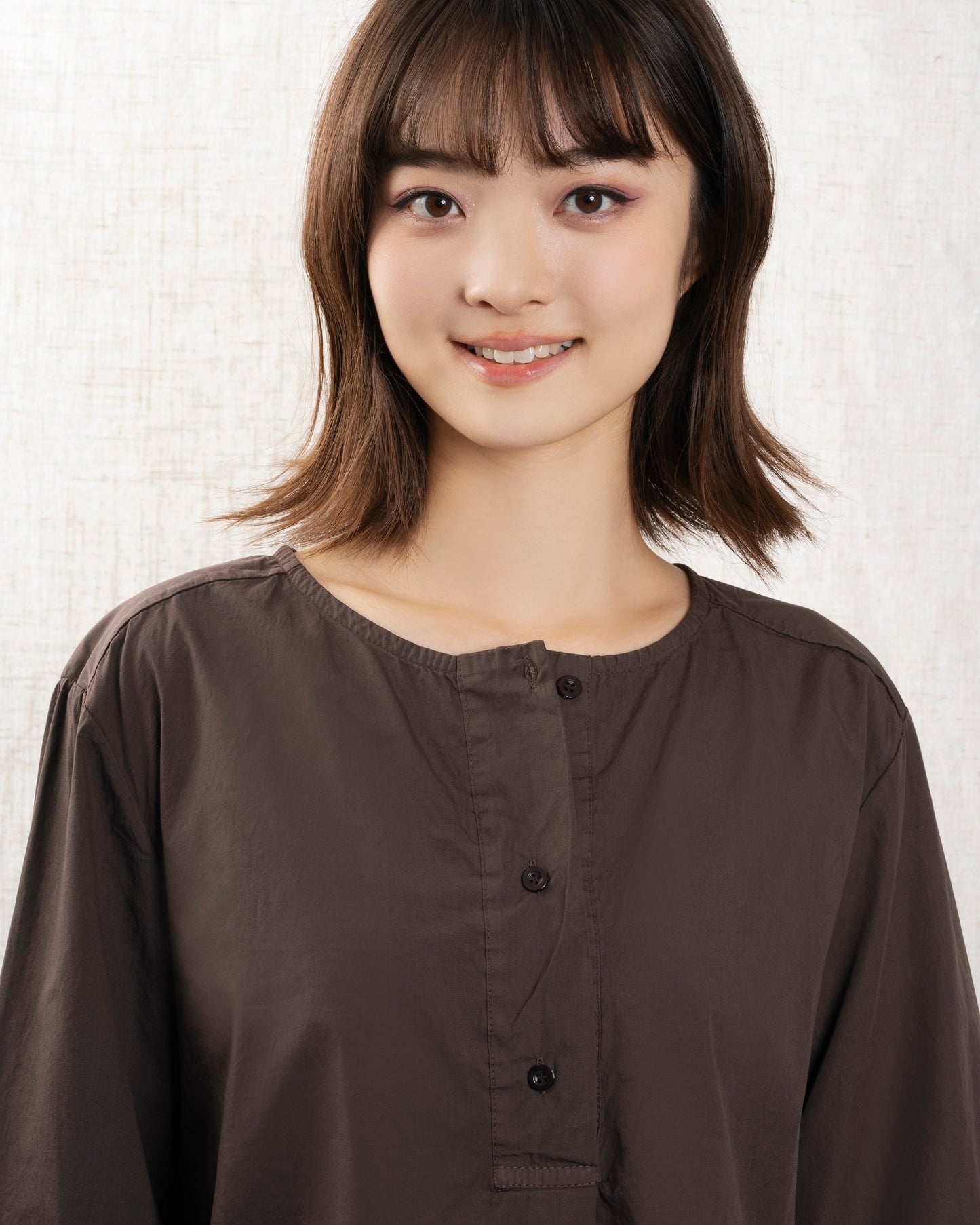 LUCIE NICOLE | Sculpted Drape Blouse - Choco