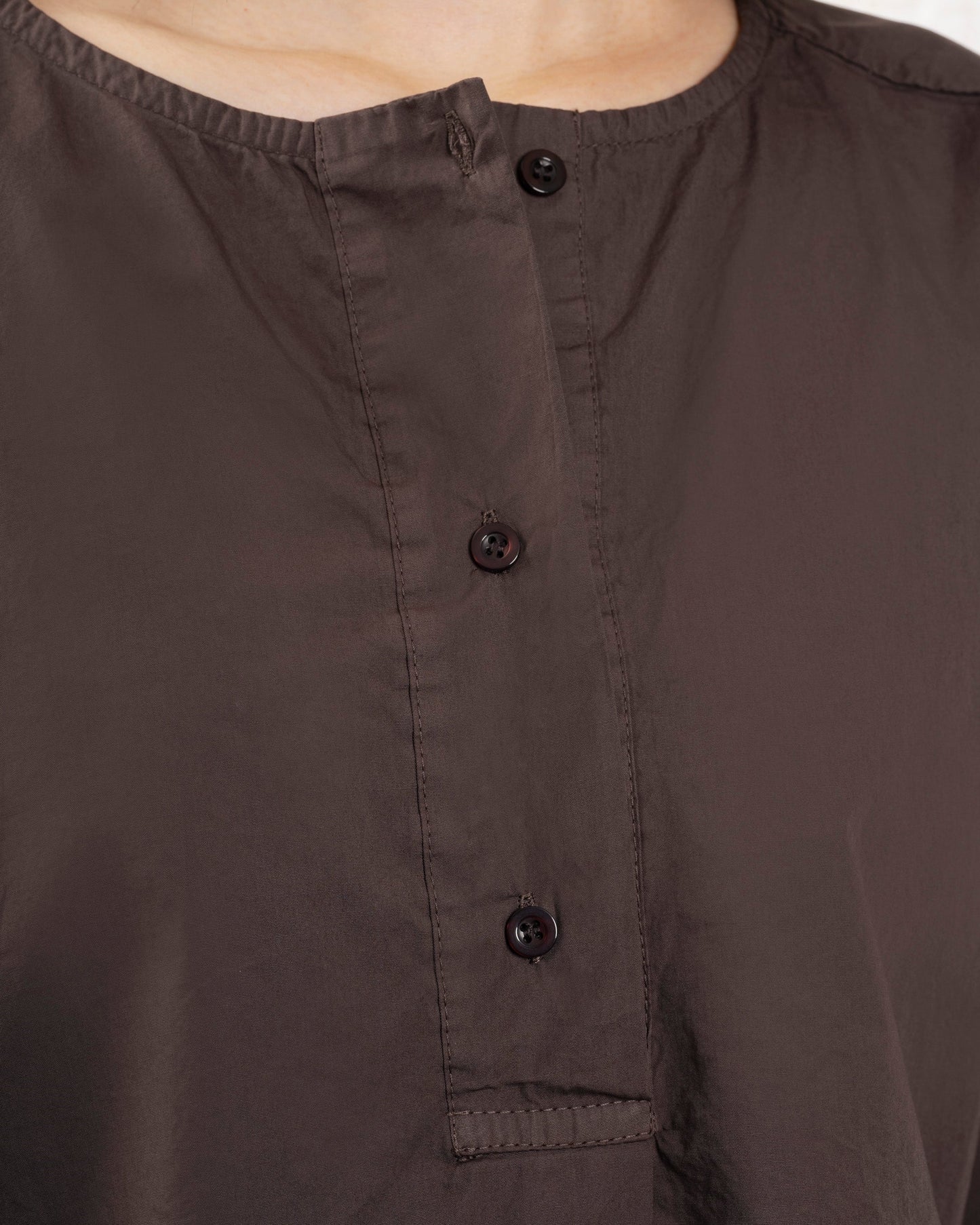 LUCIE NICOLE | Sculpted Drape Blouse - Choco