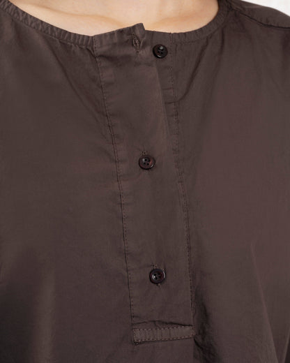 LUCIE NICOLE | Sculpted Drape Blouse - Choco