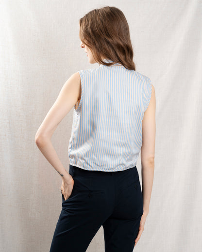 Maria de la Orden | Thea Vest Sky-Stripes - TENCEL Tailored Vest
