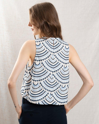 Blouse 3114164 White-Blue-Ciel