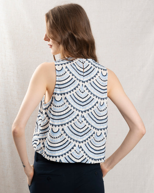 Blouse 3114164 White-Blue-Ciel