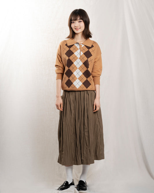 Skirt Tautou Flare Skt Khaki