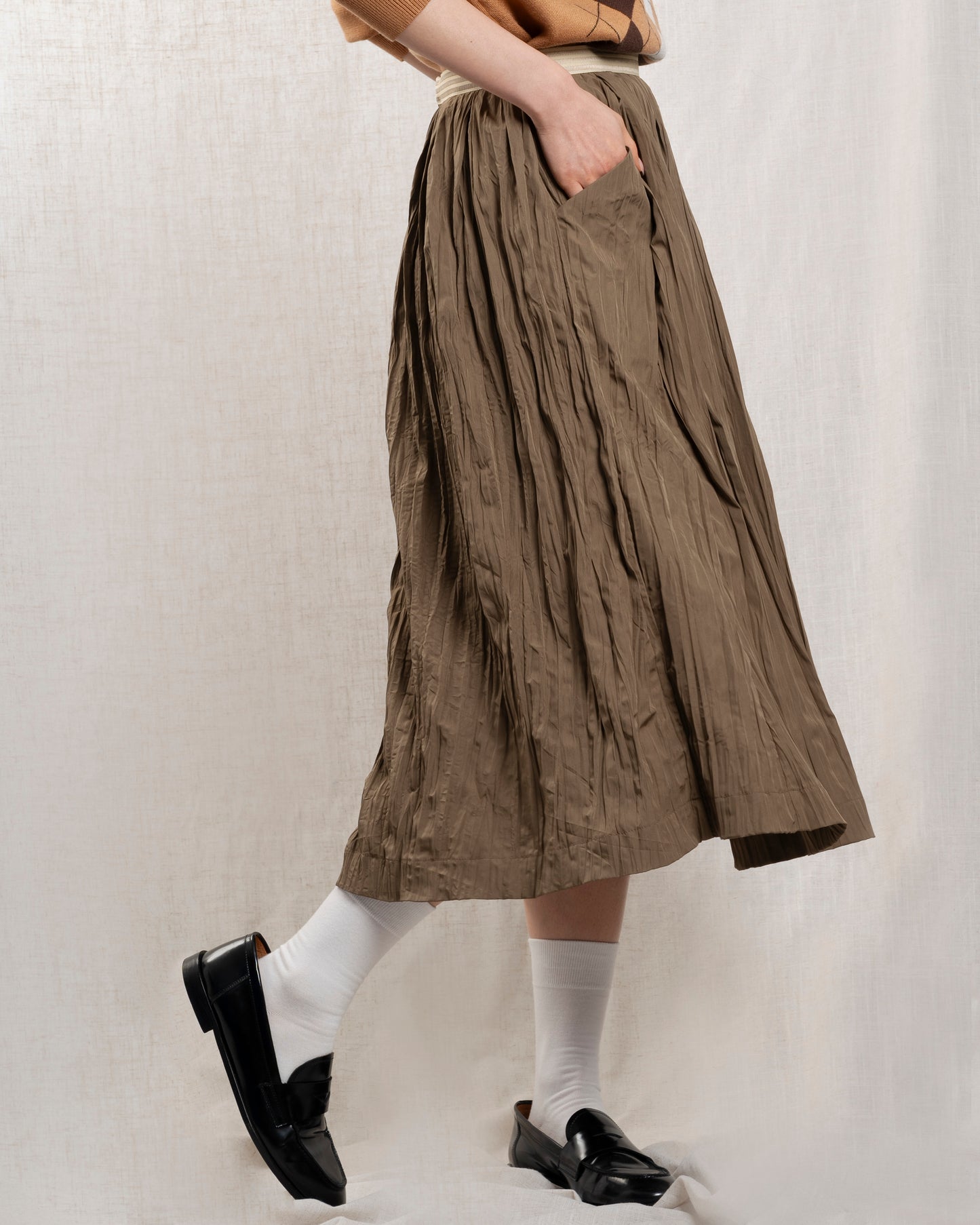 Skirt Tautou Flare Skt Khaki