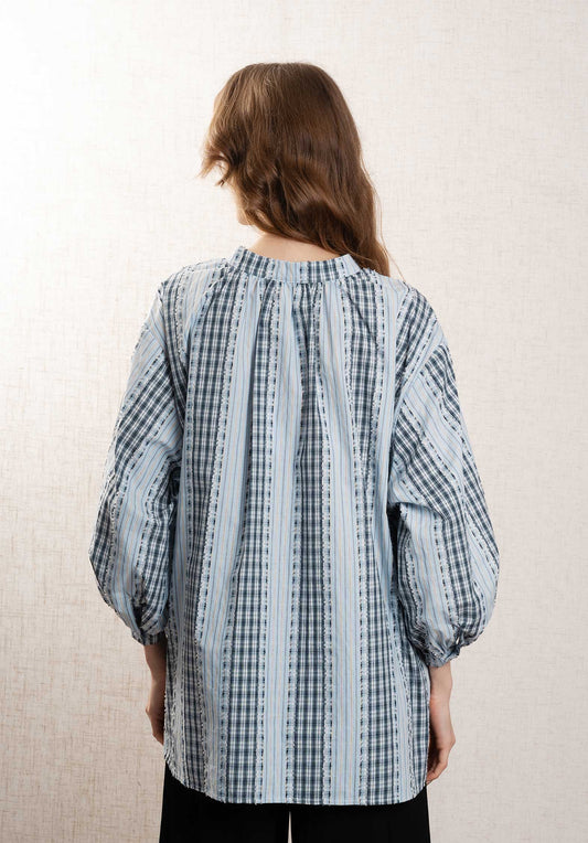 Blouse 96231 Blue-Black