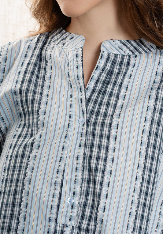 Blouse 96231 Blue-Black