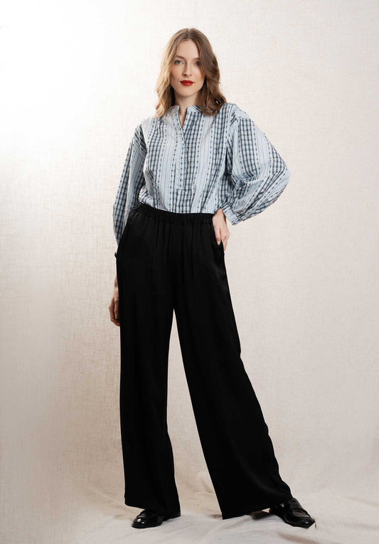 Blouse 96231 Blue-Black