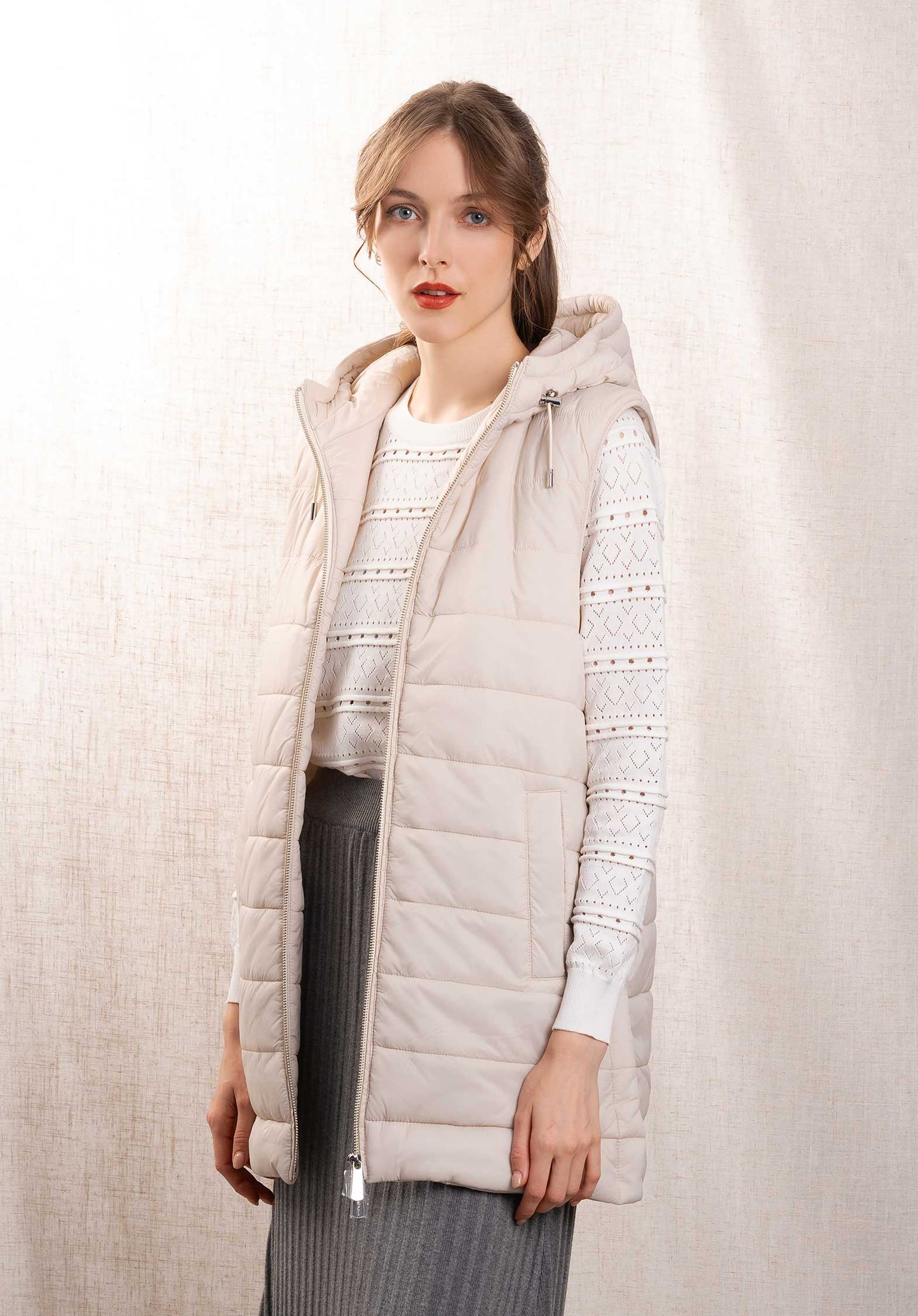 Oakwood | Coat Libra in - Sculptural Wool Blend Dark-Beige Dark-Beige Dark-Beige Dark-Beige