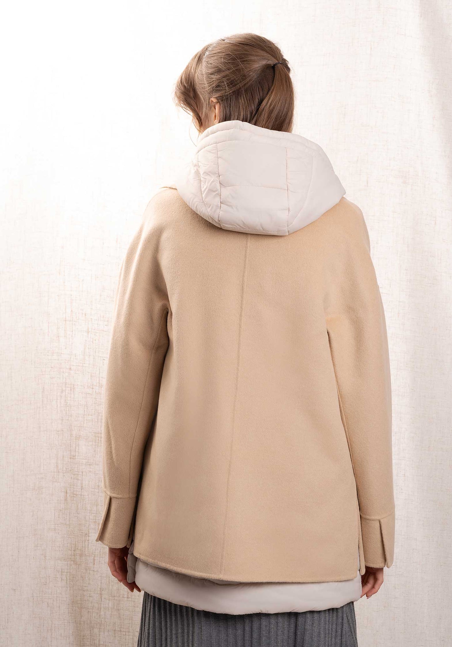 Oakwood | Coat Libra in - Sculptural Wool Blend Dark-Beige Dark-Beige Dark-Beige Dark-Beige