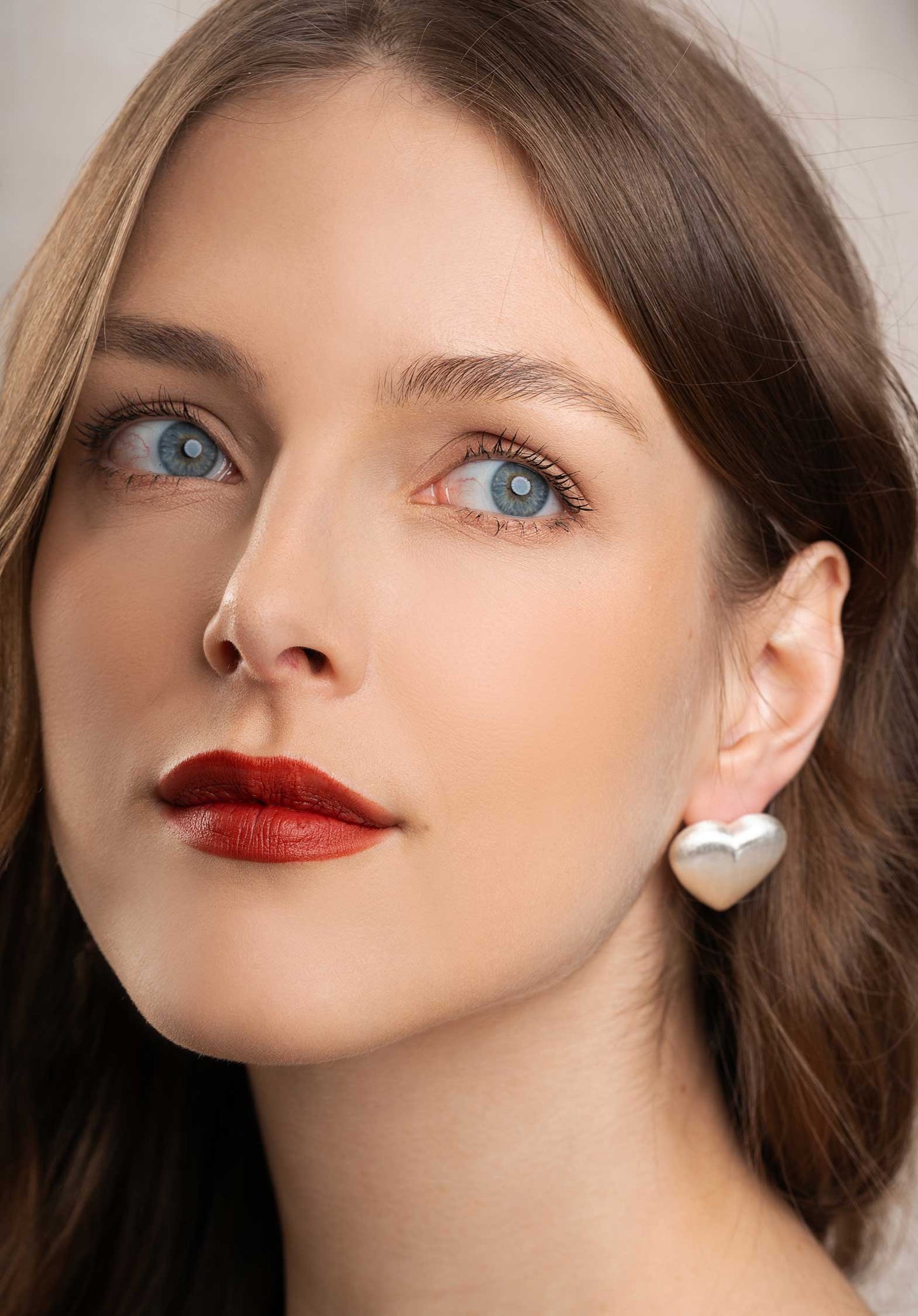 Earring Chrome He Chrome Heart Silver