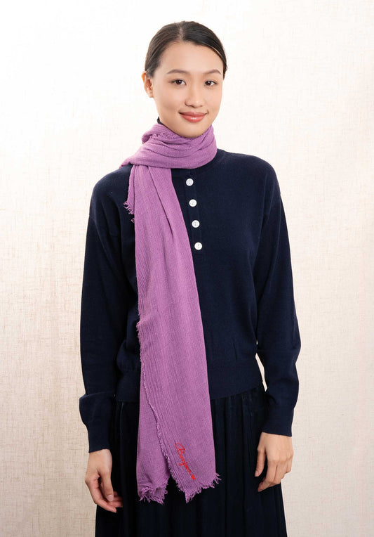 Clémence | Oversized Linen-Modal Scarf - Purple