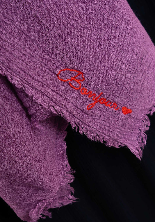 Clémence | Oversized Linen-Modal Scarf - Purple