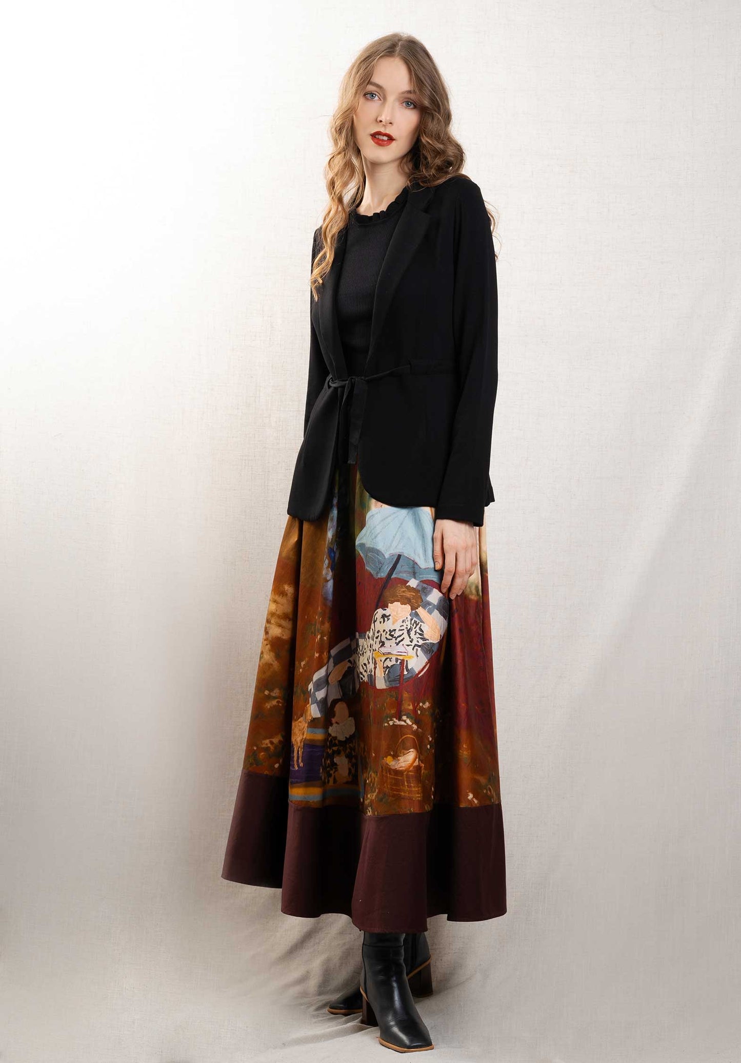 Majestic | Belted Viscose Jacket - Black