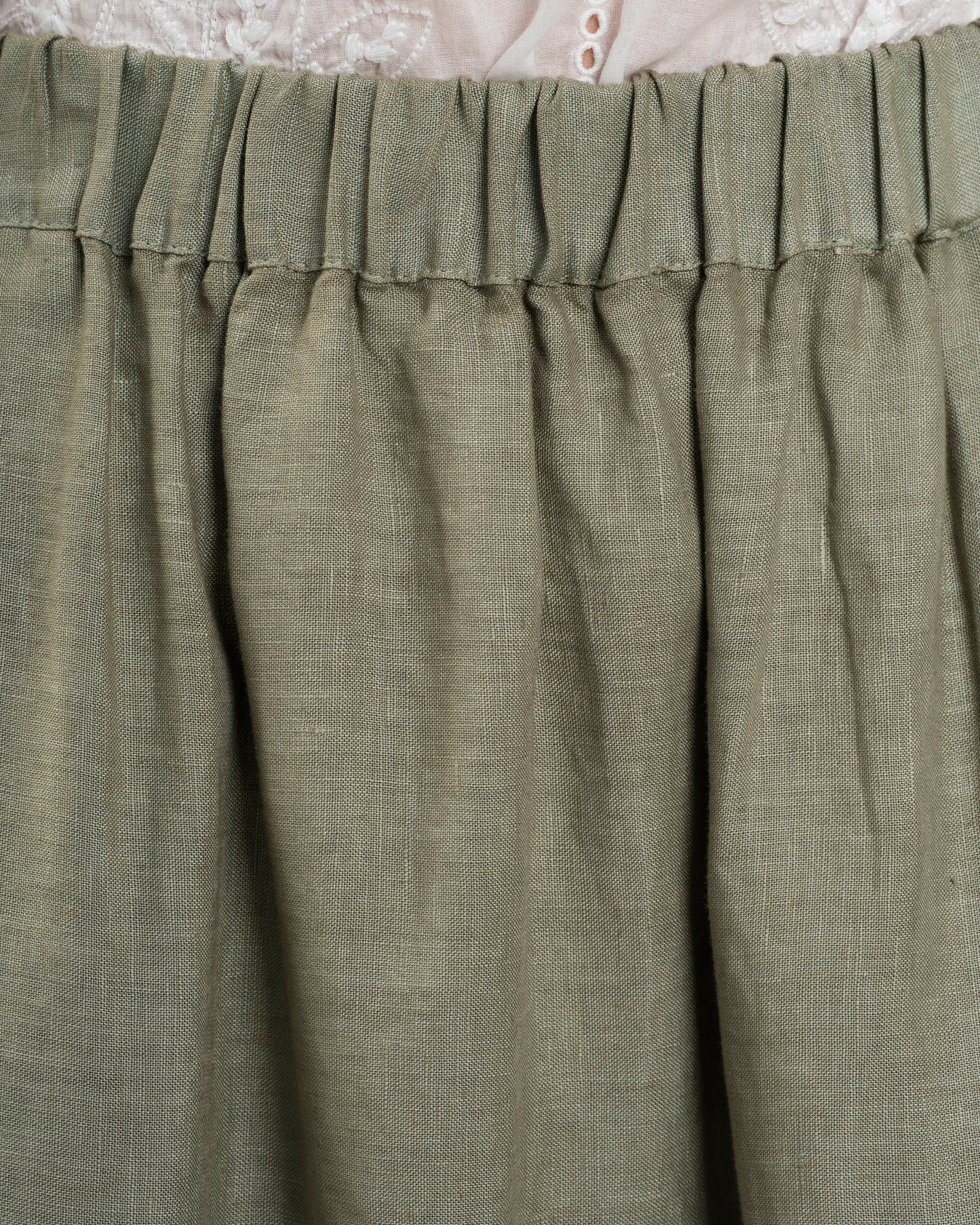 Kori | Sculptural Mid Skirt in Sage-Gold