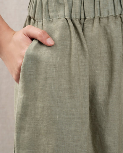 Kori | Sculptural Mid Skirt in Sage-Gold