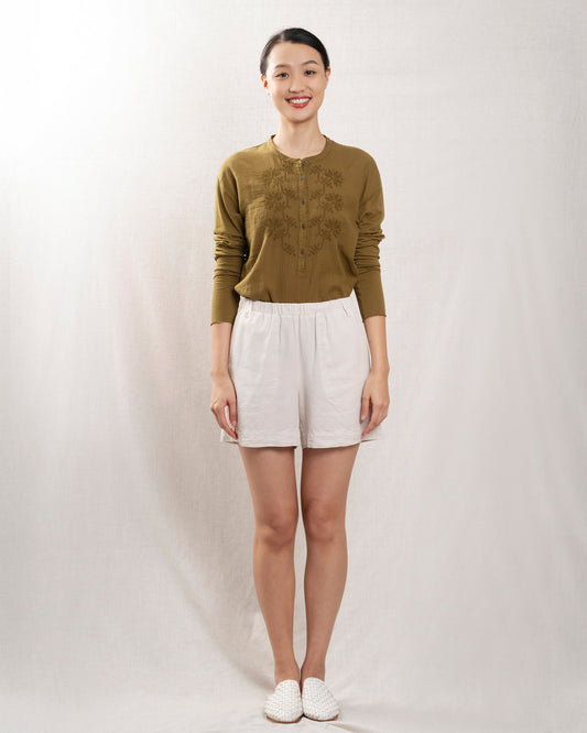 Hartford | Stefi Elastic Waist Shorts - Stone