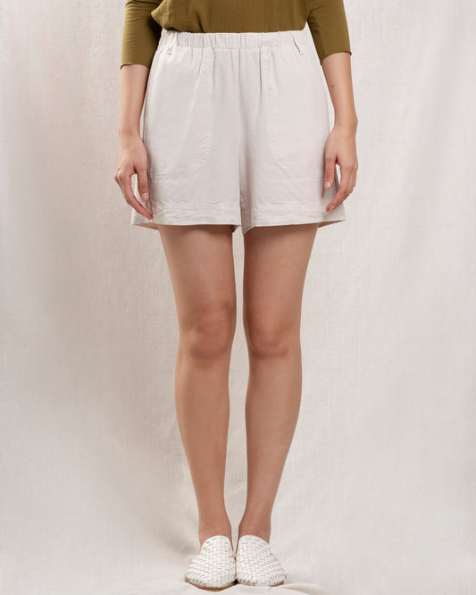 Hartford | Stefi Elastic Waist Shorts - Stone