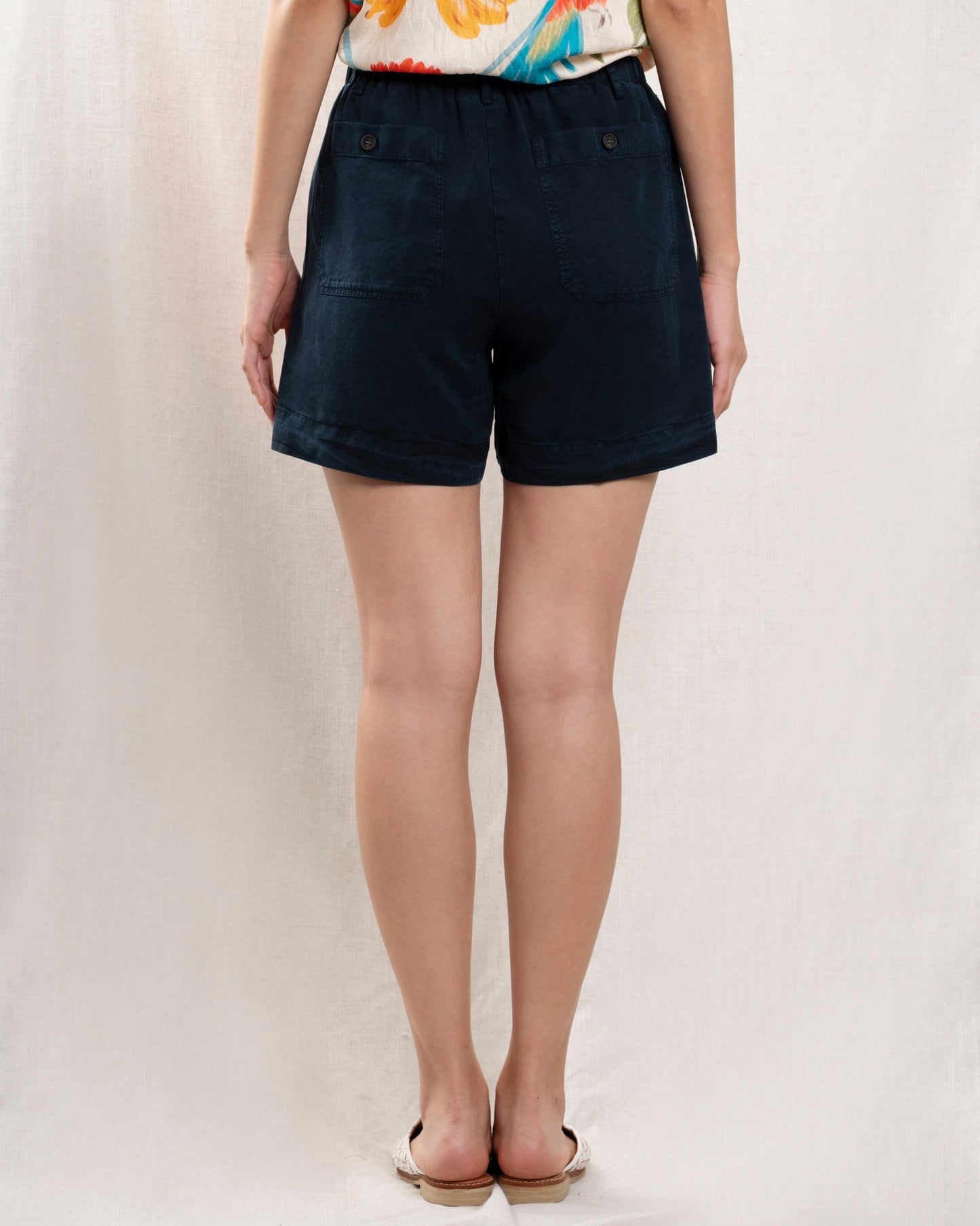 Hartford | Stefi Wide-Leg Shorts in Linen Blend 43-Night