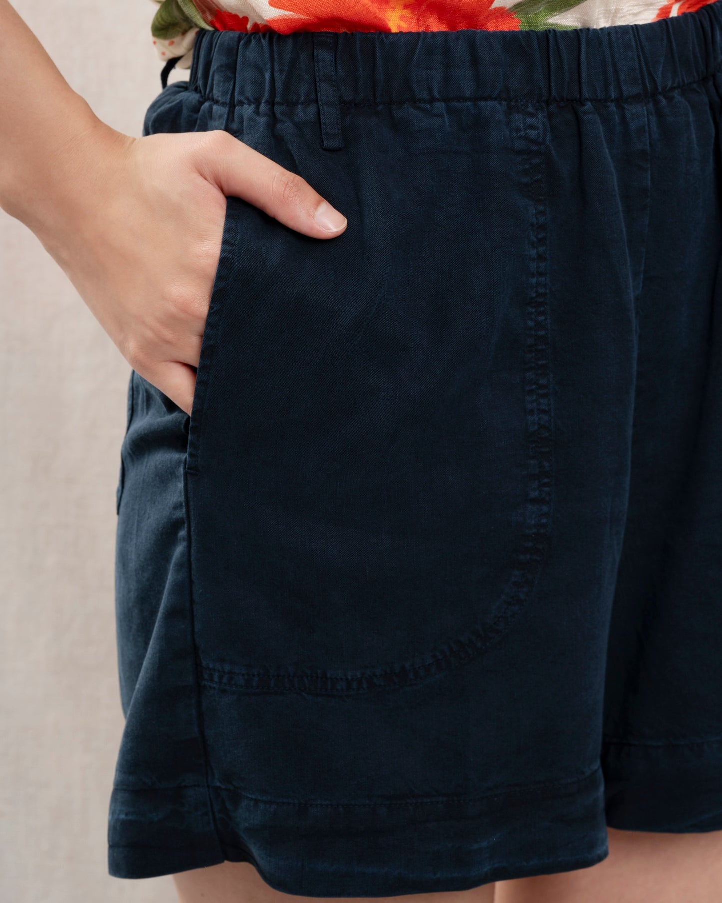 Hartford | Stefi Wide-Leg Shorts in Linen Blend 43-Night
