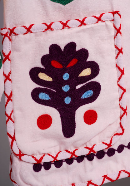Sissel Edelbo | Maggie Suzani Embroidered Cotton Jacket - Cherry-Blossom