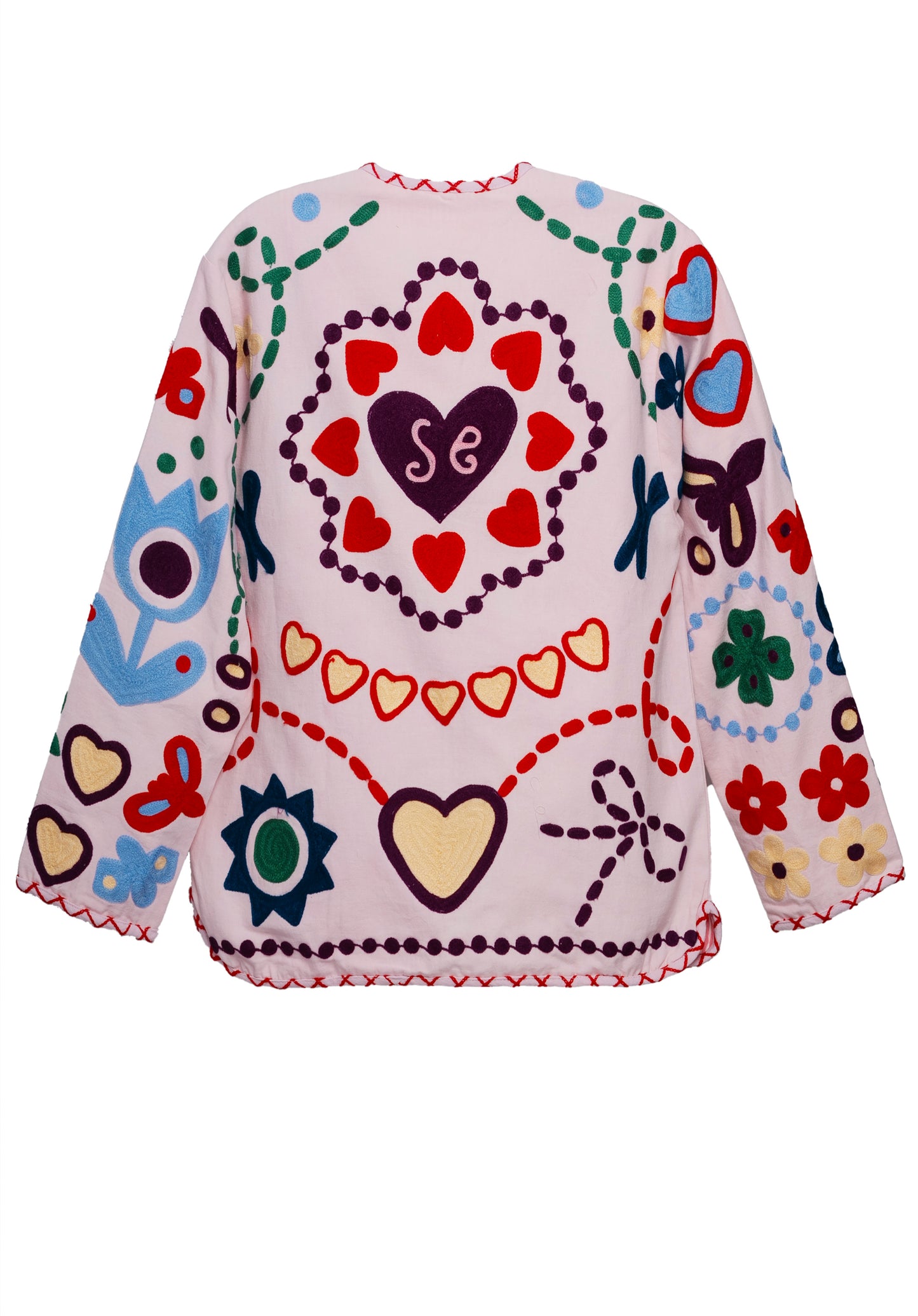 Sissel Edelbo | Maggie Suzani Embroidered Cotton Jacket - Cherry-Blossom
