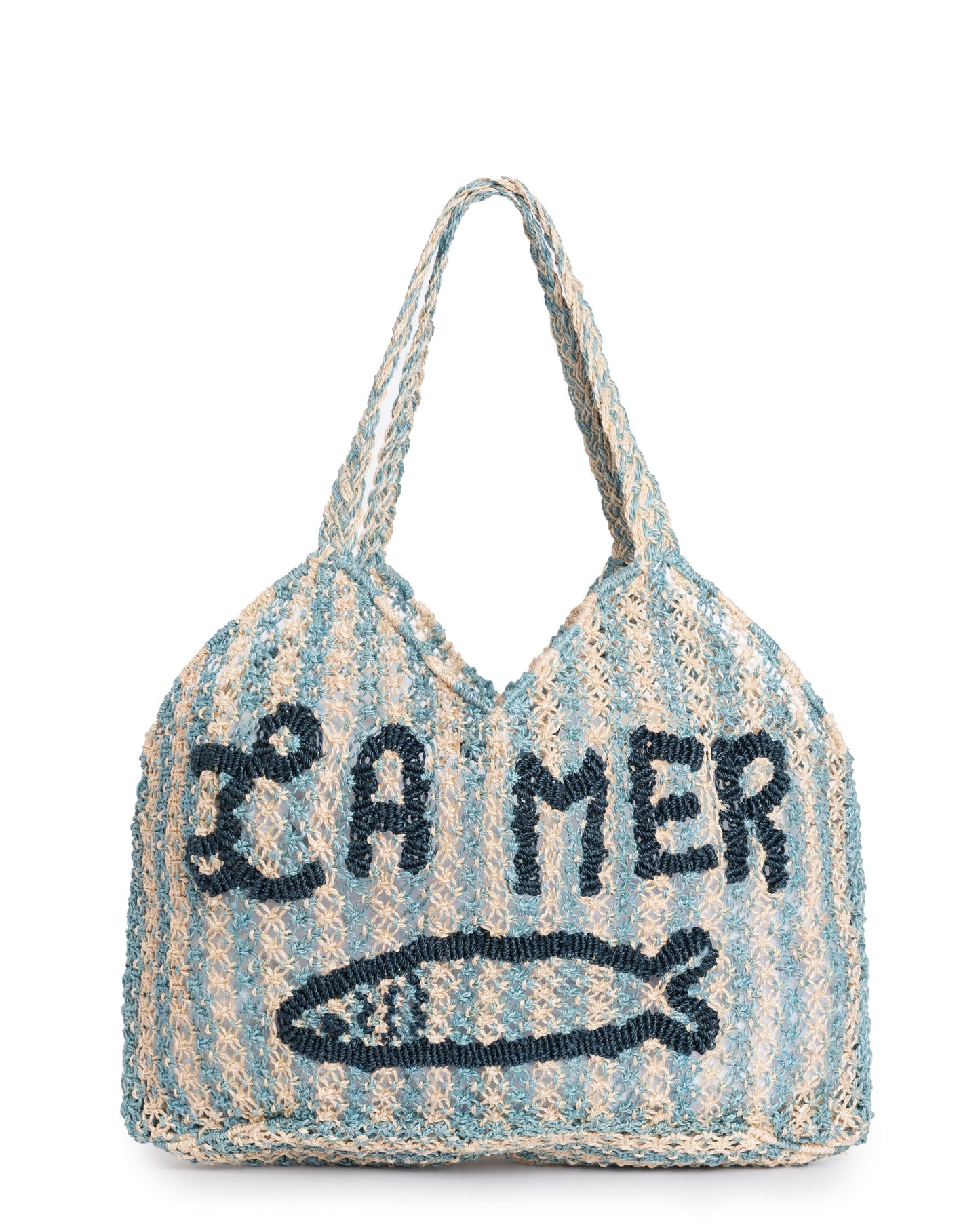 The Jacksons | Beach Bag Dora La Mer Sardine - Sky-Natural Tote