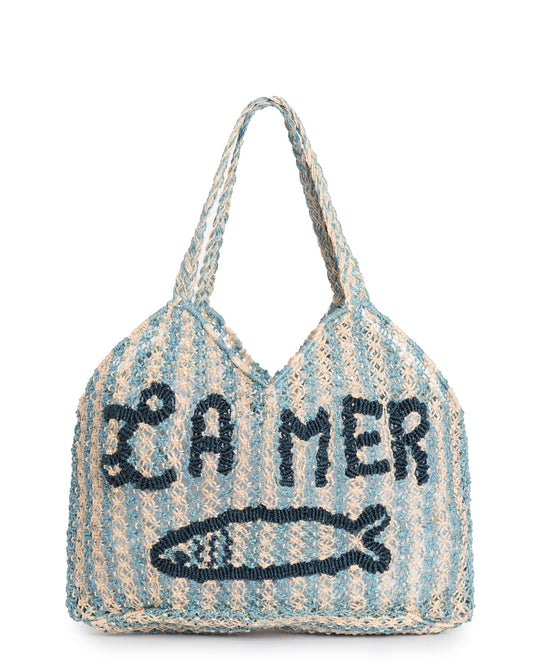 The Jacksons | Beach Bag Dora La Mer Sardine Tote - Sky-Natural