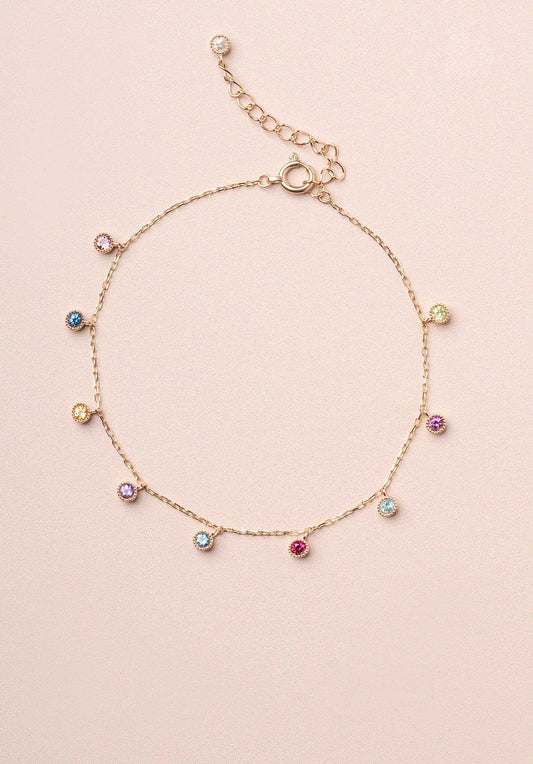 Les Cleias | Round Stone Multi Bracelet - Faceted Gem Cuff