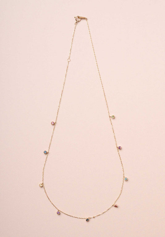 Les Cleias | Round Stone Necklace - Multi-Tone
