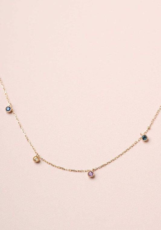 Les Cleias | Round Stone Necklace - Multi-Tone