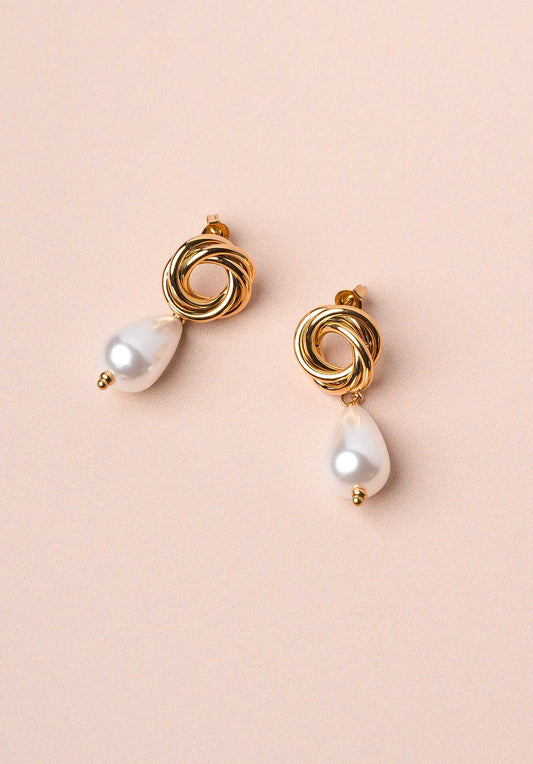 Earring Pending Pearl Ea Gold