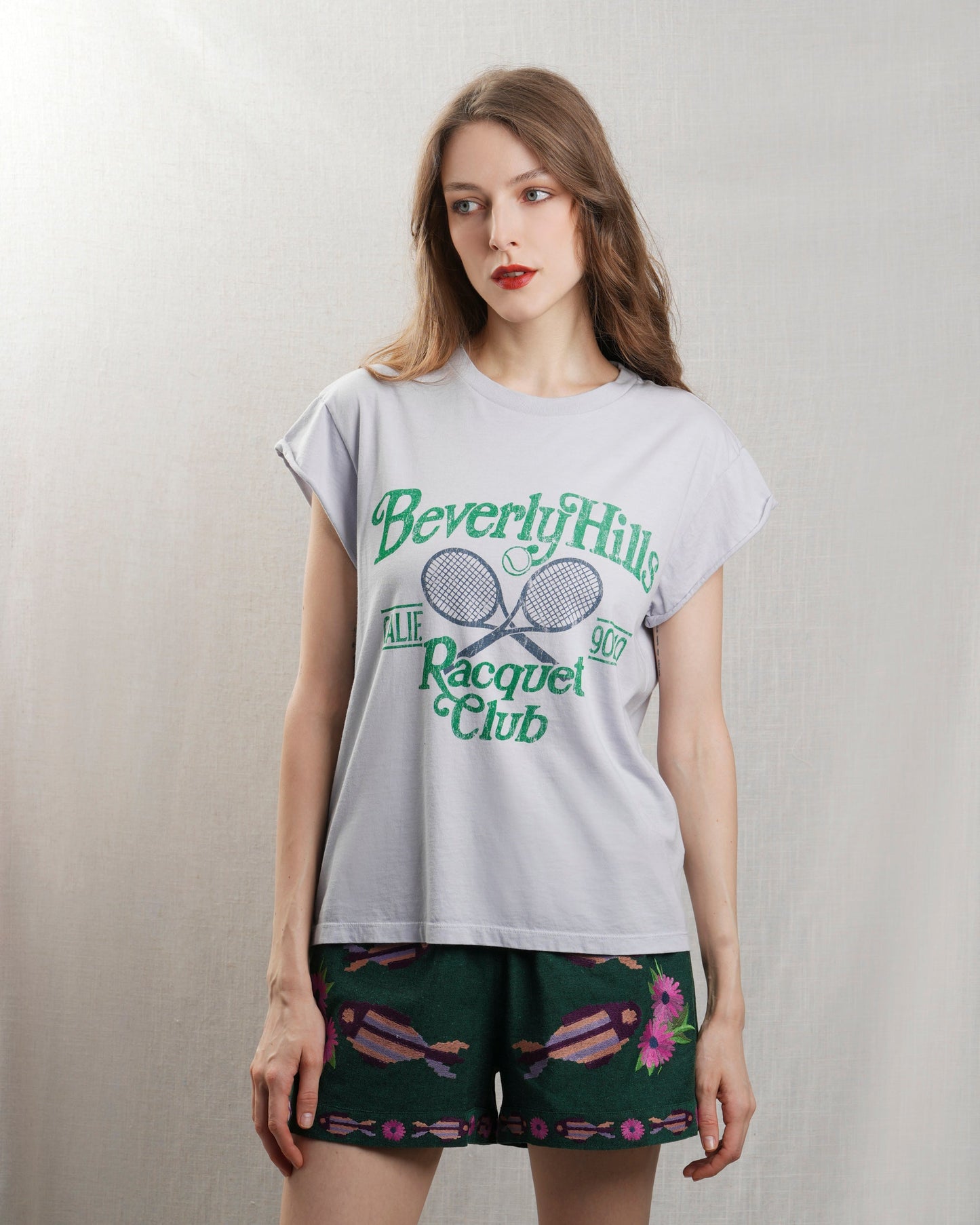 BOWERY | Beverly Hills Rolled-Up Tee - Vintage Lavender Lavander