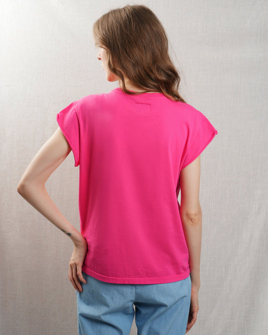 BOWERY | Venice Beach Graphic Tee - Rolled Sleeve Fuchsia-Purple