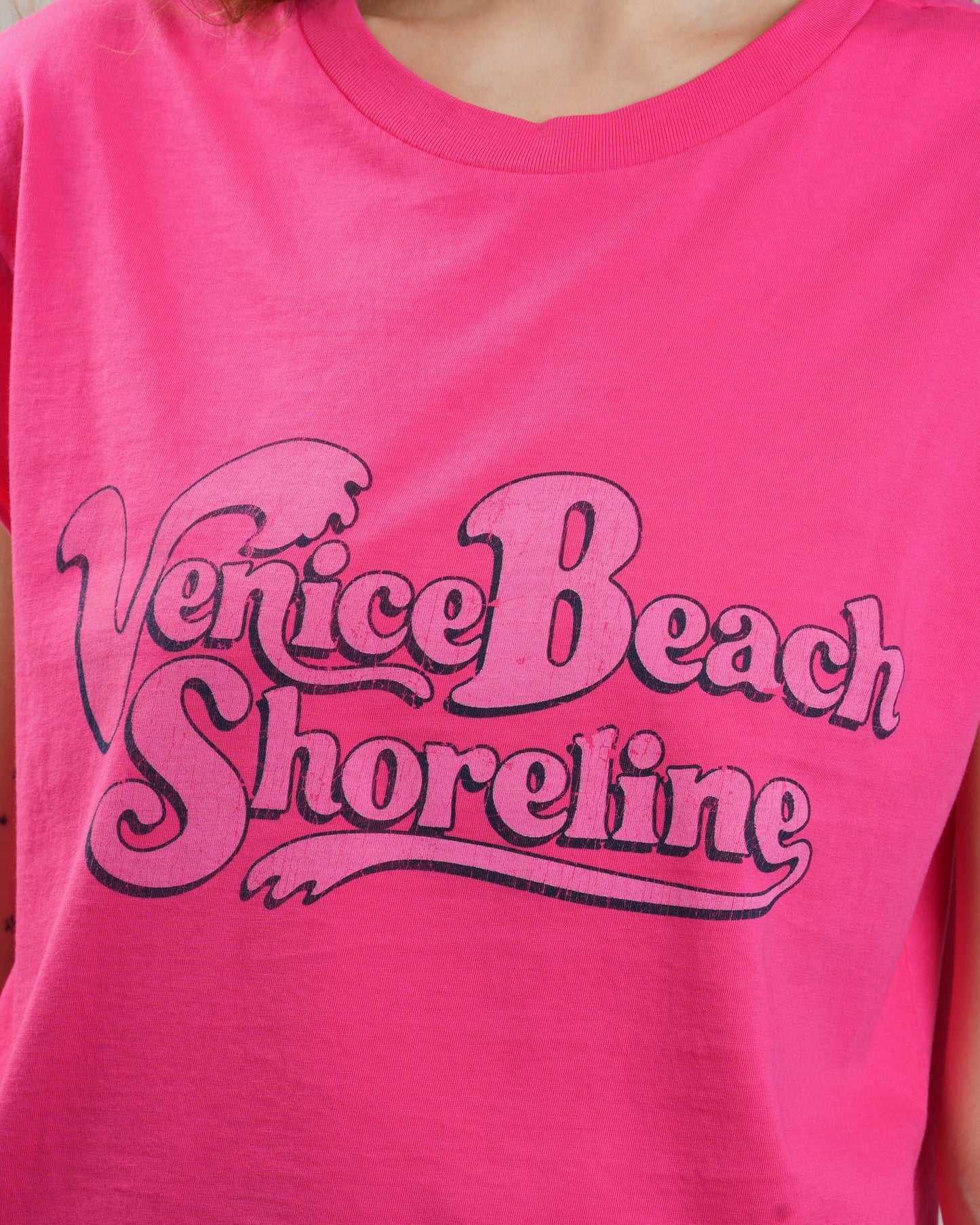 BOWERY | Venice Beach Graphic Tee - Rolled Sleeve Fuchsia-Purple