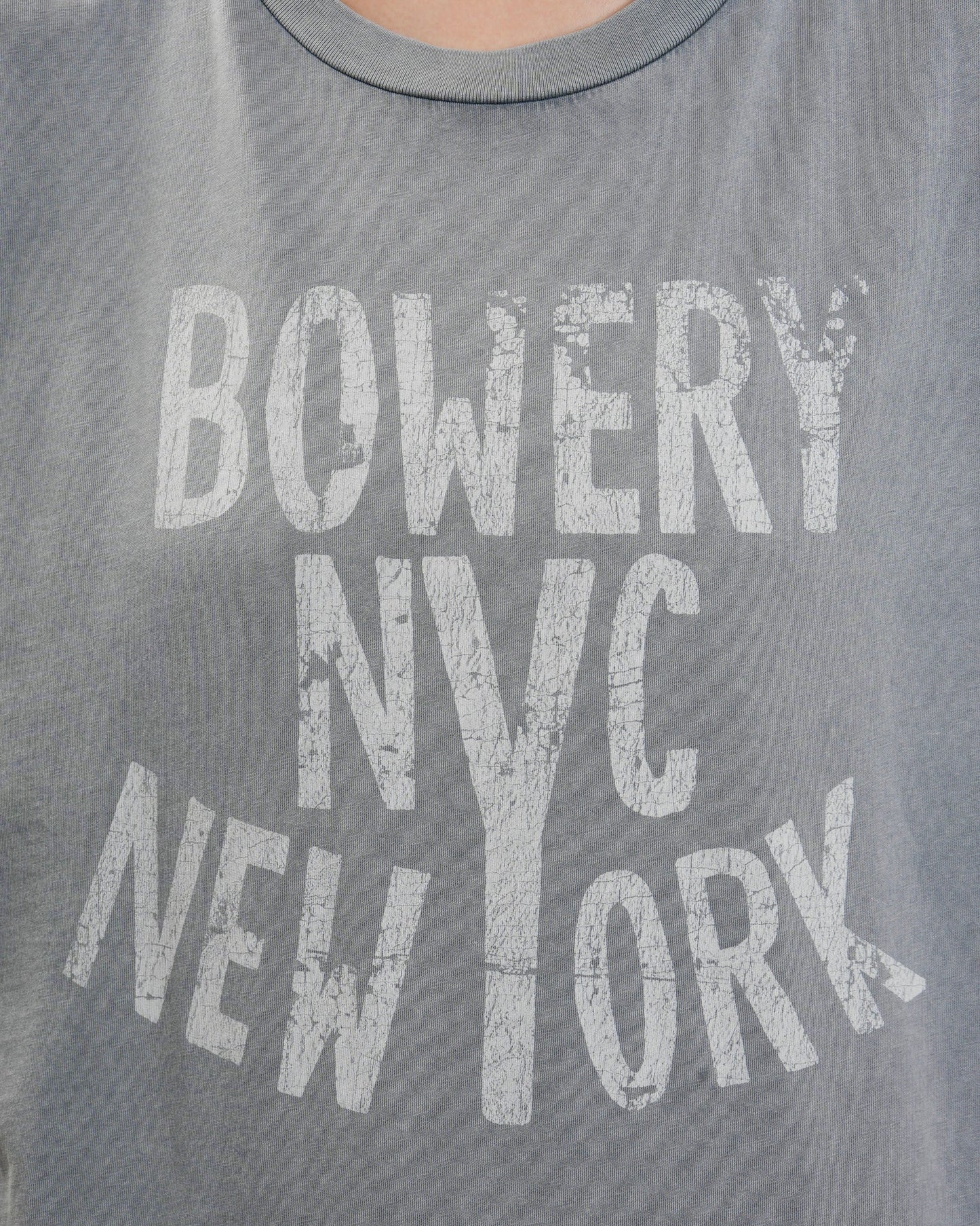 Bowery | Graphic Boxy Tee - Rolled Sleeve in Grey Acid-Castlerock