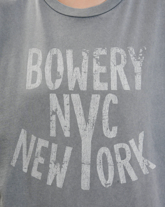 Bowery | Graphic Boxy Tee - Rolled Sleeve in Grey Acid-Castlerock