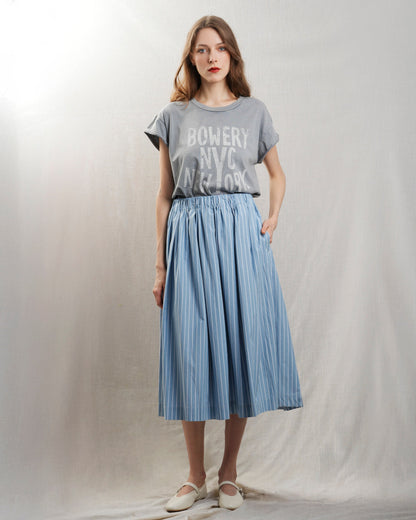 Bowery | Graphic Boxy Tee - Rolled Sleeve in Grey Acid-Castlerock