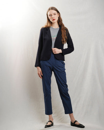 Majestic | Three-Button Knit Jacket - Marine