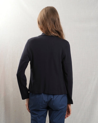 Majestic | Three-Button Knit Jacket - Marine