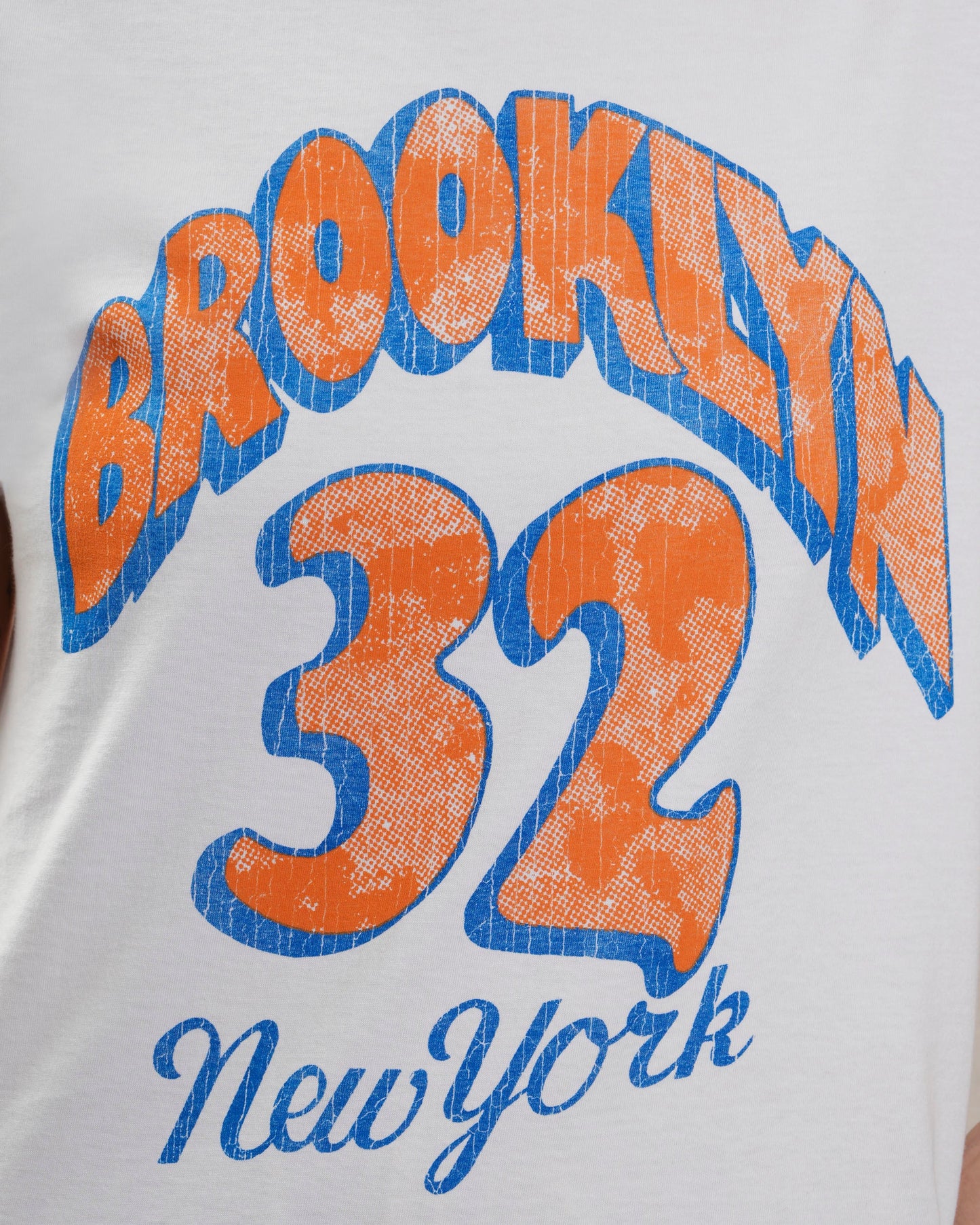 BOWERY | Brooklyn 32 Vintage Graphic Short-Sleeve Sweatshirt - White