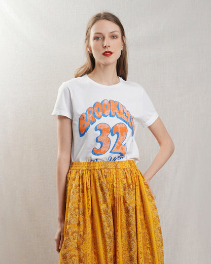 BOWERY | Brooklyn 32 Vintage Graphic Short-Sleeve Sweatshirt - White