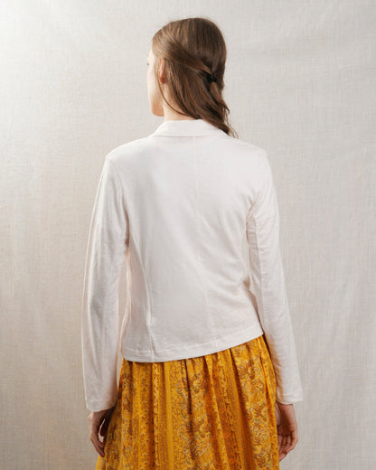 Majestic | Soft-Touch Knit Blend Jacket - Cream