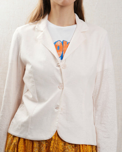 Majestic | Soft-Touch Knit Blend Jacket - Cream