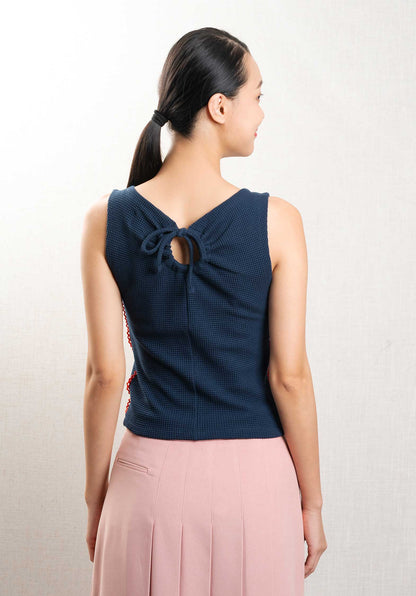 Aw25-dm-2060 Devon Pointelle Navy-Red