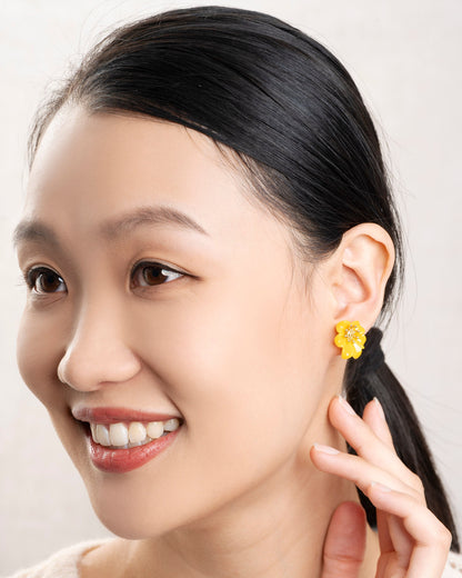 Earring Rhododendron Ear Yellow