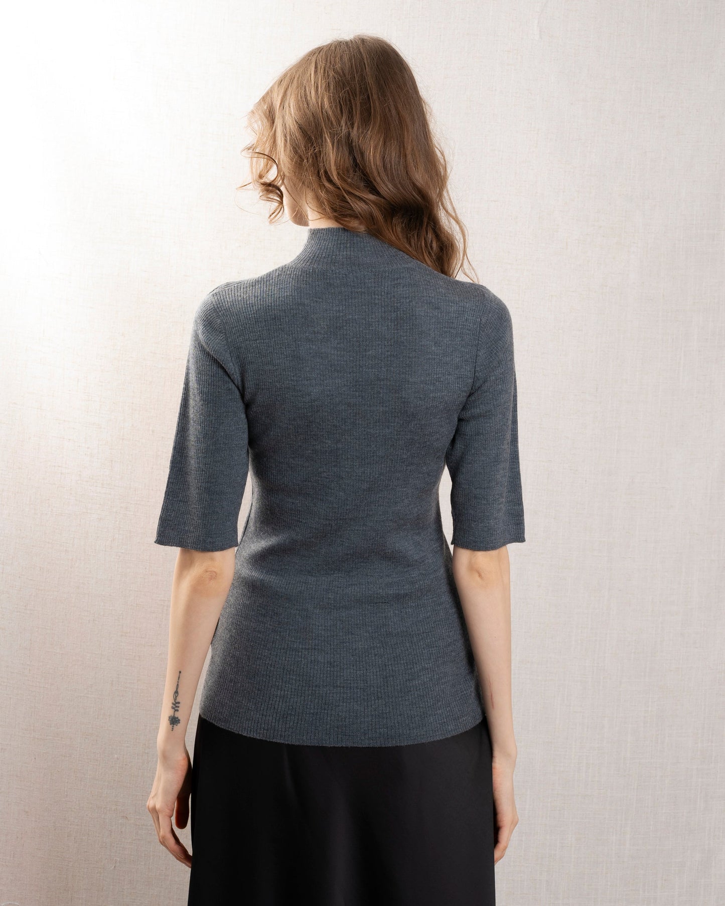 Majestic | Turtleneck Jersey - Extra Fine Merino Heather-Grey